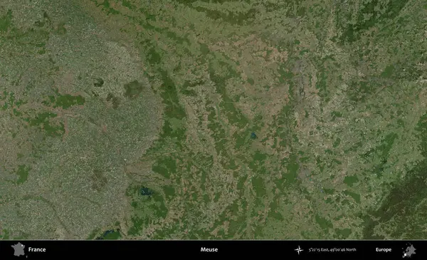 Meuse. B uydusundan alınan görüntülerde Fransa 'nın idari bölgesi