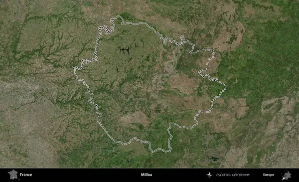 Millau. B uydusundaki görüntülerde Fransa 'nın idari bölgesinin ana hatları belirlenmiş.
