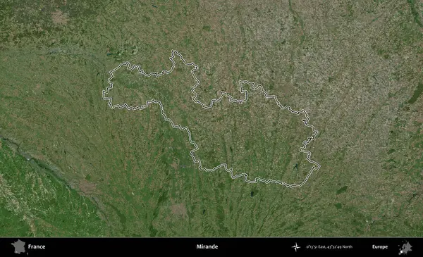 Mirande. B uydusundaki görüntülerde Fransa 'nın idari bölgesinin ana hatları belirlenmiş.