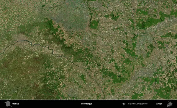 Montargis. B uydusundan alınan görüntülerde Fransa 'nın idari bölgesi