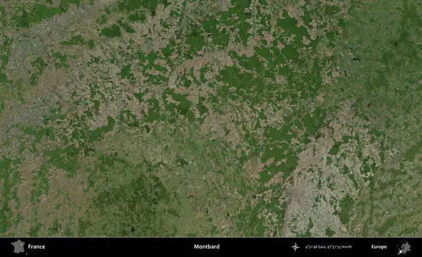 Montbard 'da. B uydusundan alınan görüntülerde Fransa 'nın idari bölgesi