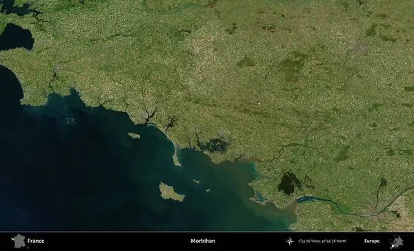 Morbihan. B uydusundan alınan görüntülerde Fransa 'nın idari bölgesi