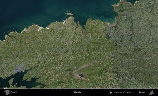 Morlaix. B uydusundan alınan görüntülerde Fransa 'nın idari bölgesi