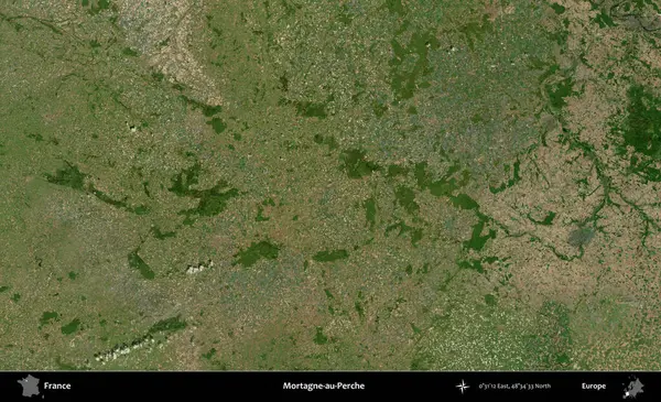 Mortagne-au-Perche. B uydusundan alınan görüntülerde Fransa 'nın idari bölgesi