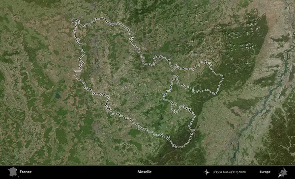 Moselle. B uydusundaki görüntülerde Fransa 'nın idari bölgesinin ana hatları belirlenmiş.