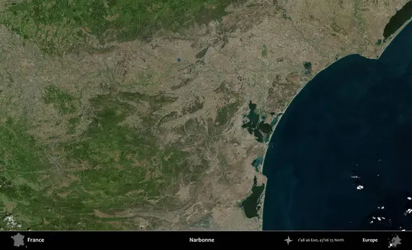 Narbonne. B uydusundan alınan görüntülerde Fransa 'nın idari bölgesi