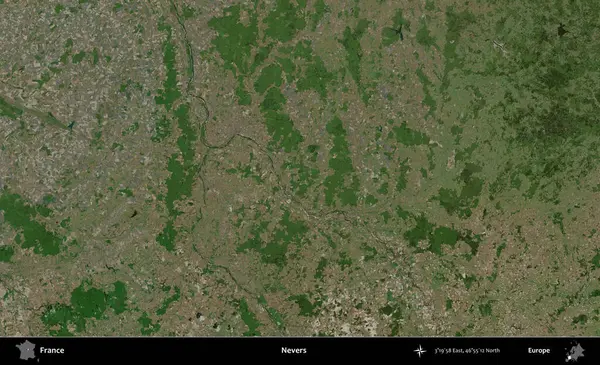 Nevers. B uydusundan alınan görüntülerde Fransa 'nın idari bölgesi