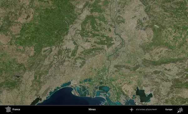 Nimes. B uydusundan alınan görüntülerde Fransa 'nın idari bölgesi