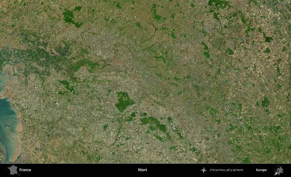 Niort. B uydusundan alınan görüntülerde Fransa 'nın idari bölgesi