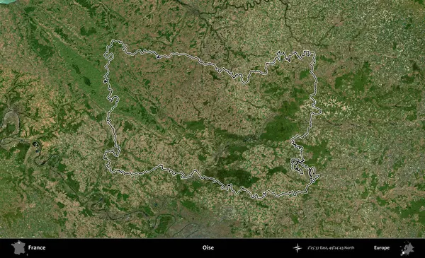 Oise. B uydusundaki görüntülerde Fransa 'nın idari bölgesinin ana hatları belirlenmiş.