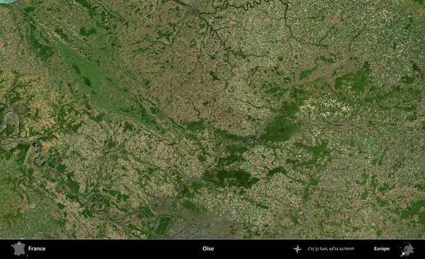 Oise. B uydusundan alınan görüntülerde Fransa 'nın idari bölgesi