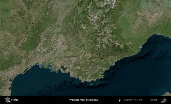 Provence-Alpes-Cote d'Azur. B uydusundan alınan görüntülerde Fransa 'nın idari bölgesi