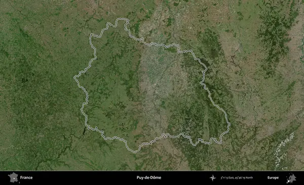 Puy-de-Dome. B uydusundaki görüntülerde Fransa 'nın idari bölgesinin ana hatları belirlenmiş.