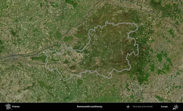 Romorantin-Lanthenay. B uydusundaki görüntülerde Fransa 'nın idari bölgesinin ana hatları belirlenmiş.