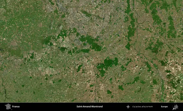 Saint-Amand-Montrond. B uydusundan alınan görüntülerde Fransa 'nın idari bölgesi