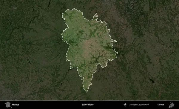 Aziz Un. Fransa 'nın idari alanı koyu renkli bir B uydusu görüntüsüyle vurgulandı ve özetlendi