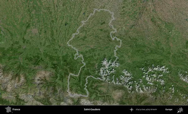 Saint-Gauden 'lar. B uydusundaki görüntülerde Fransa 'nın idari bölgesinin ana hatları belirlenmiş.