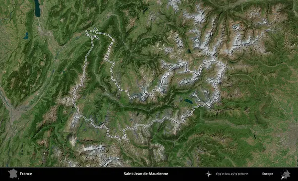 Saint-Jean-de-Maurienne. B uydusundaki görüntülerde Fransa 'nın idari bölgesinin ana hatları belirlenmiş.