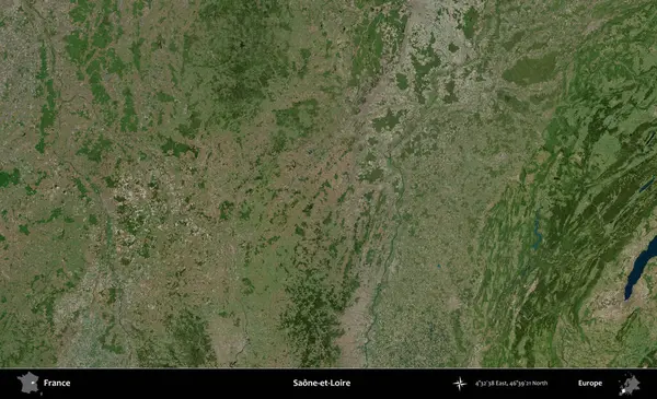Saone-et-Loire. B uydusundan alınan görüntülerde Fransa 'nın idari bölgesi