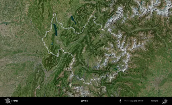Savoie. B uydusundaki görüntülerde Fransa 'nın idari bölgesinin ana hatları belirlenmiş.