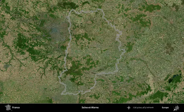 Seine-et-Marne. B uydusundaki görüntülerde Fransa 'nın idari bölgesinin ana hatları belirlenmiş.