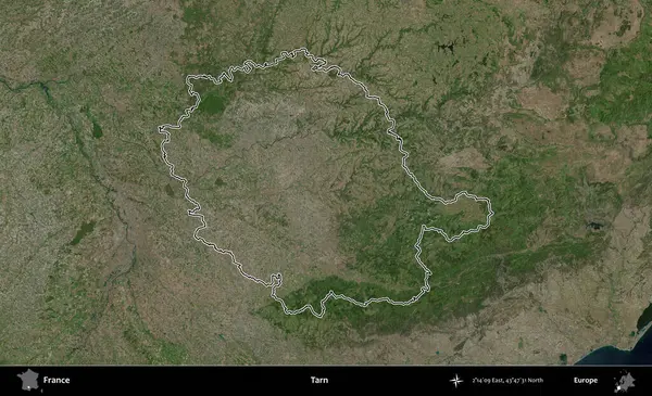 Tarn. B uydusundaki görüntülerde Fransa 'nın idari bölgesinin ana hatları belirlenmiş.