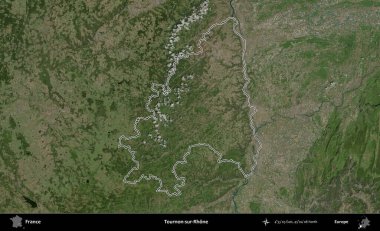 Tournon-sur-Rhone. B uydusundaki görüntülerde Fransa 'nın idari bölgesinin ana hatları belirlenmiş.