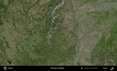 Tournon-sur-Rhone. B uydusundan alınan görüntülerde Fransa 'nın idari bölgesi