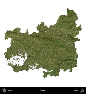 Vannes. Fransa 'nın idari bölgesi B uydusundaki görüntülerde beyaza izole edildi