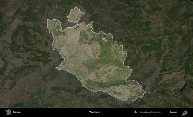 Vaucluse. Fransa 'nın idari alanı koyu renkli bir B uydusu görüntüsüyle vurgulandı ve özetlendi