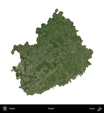 Vesoul. Fransa 'nın idari bölgesi B uydusundaki görüntülerde beyaza izole edildi