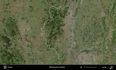 Villefranche-sur-Saone. B uydusundaki görüntülerde Fransa 'nın idari bölgesinin ana hatları belirlenmiş.