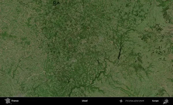 Ussel. B uydusundan alınan görüntülerde Fransa 'nın idari bölgesi