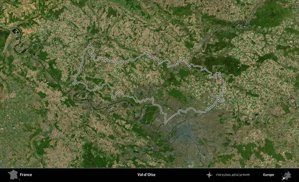 Val-d'Oise. B uydusundaki görüntülerde Fransa 'nın idari bölgesinin ana hatları belirlenmiş.