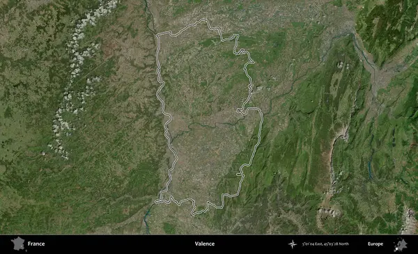 Valence. B uydusundaki görüntülerde Fransa 'nın idari bölgesinin ana hatları belirlenmiş.