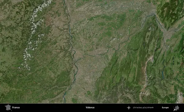 Valence. B uydusundan alınan görüntülerde Fransa 'nın idari bölgesi