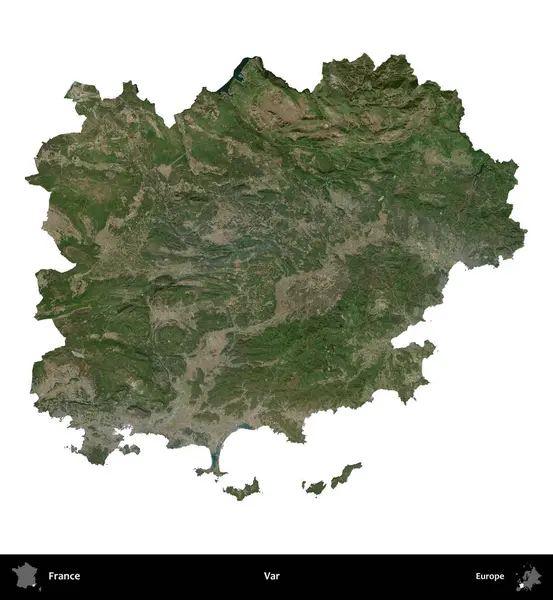 Var. Fransa 'nın idari bölgesi B uydusundaki görüntülerde beyaza izole edildi