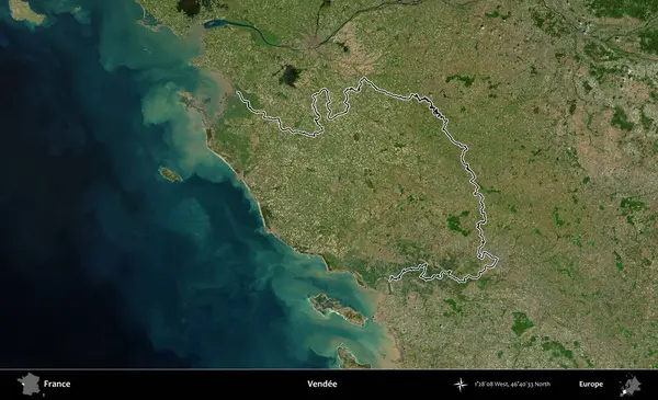 Vendee. B uydusundaki görüntülerde Fransa 'nın idari bölgesinin ana hatları belirlenmiş.
