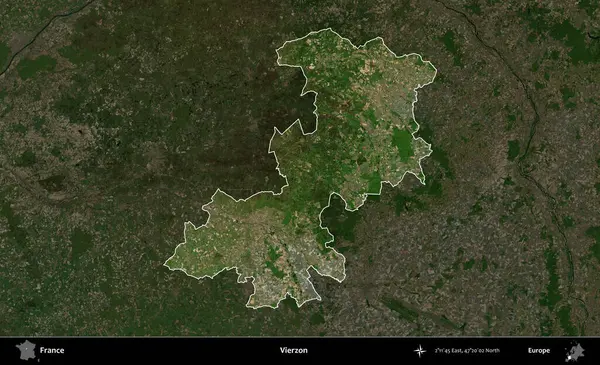 Vierzon. Fransa 'nın idari alanı koyu renkli bir B uydusu görüntüsüyle vurgulandı ve özetlendi