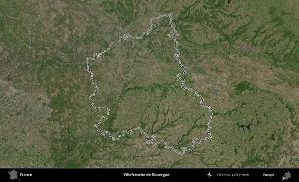 Villefranche-de-Rouergue 'da. B uydusundaki görüntülerde Fransa 'nın idari bölgesinin ana hatları belirlenmiş.