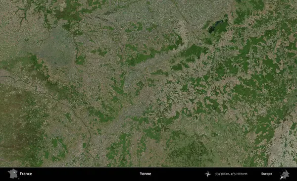 Yonne. B uydusundan alınan görüntülerde Fransa 'nın idari bölgesi