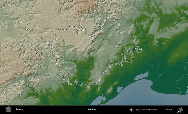 Sevgi. Renkli bir yükseklik haritasında Fransa 'nın ana yönetim alanı belirtilmiş