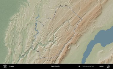 Aziz Claude. Renkli bir yükseklik haritasında Fransa 'nın ana yönetim alanı belirtilmiş