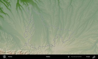 Hedefler. Renkli bir yükseklik haritasında Fransa 'nın ana yönetim alanı belirtilmiş