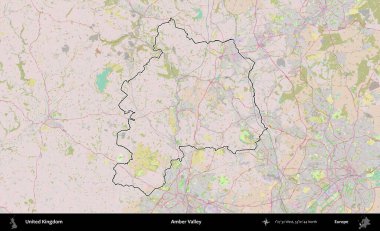 Amber Vadisi Birleşik Krallık 'ın bir OpenStreetMap Standart biçim haritasında özetlenmiş idari alanı