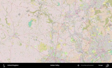Amber Vadisi OpenStreetMap Standart biçim haritasında Birleşik Krallık 'ın idari alanı