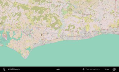 Arun. OpenStreetMap Standart biçim haritasında Birleşik Krallık 'ın idari alanı