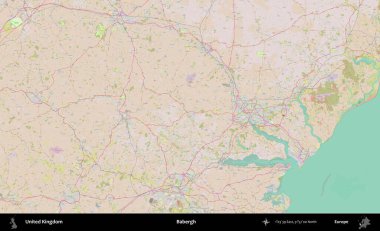 Babergh. OpenStreetMap Standart biçim haritasında Birleşik Krallık 'ın idari alanı