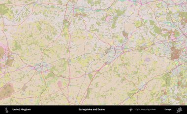 Basingstoke ve Deane. OpenStreetMap Standart biçim haritasında Birleşik Krallık 'ın idari alanı
