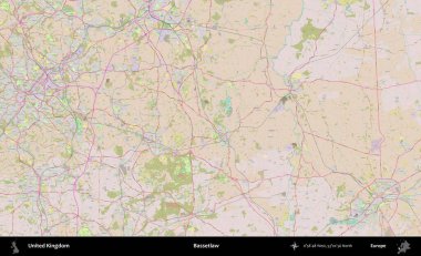 Bassetlaw. OpenStreetMap Standart biçim haritasında Birleşik Krallık 'ın idari alanı
